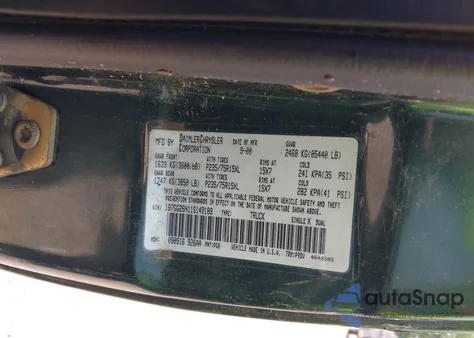 2001 Dodge Dakota Slt/Sport из США, поврежденный, VIN 1B7GG26N11S149189